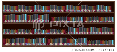Bookcase with books on white background 84558443