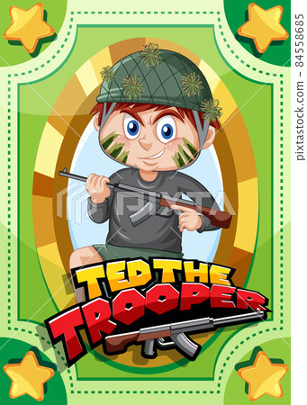 Character game card with word Ted The Trooper Character game card with word Ted The Trooper 84558685
