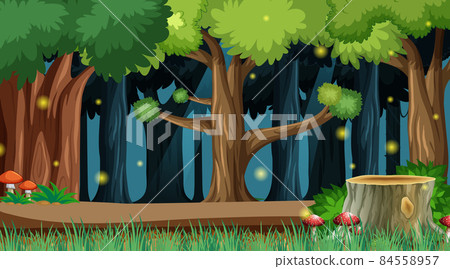 Enchanted forest landscape background - Stock Illustration [84558957 ...