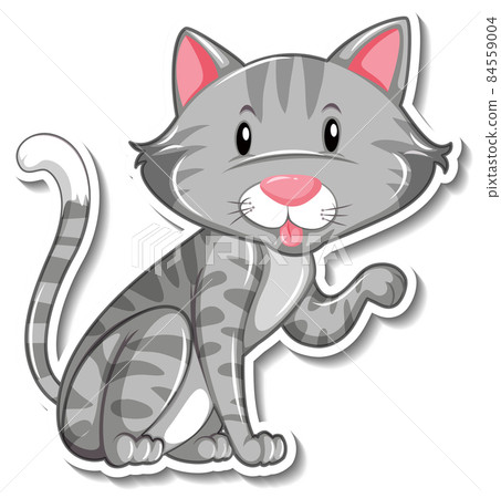 A sticker template of cat cartoon character 84559004