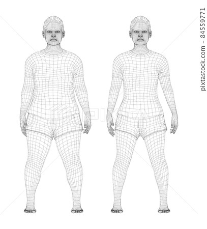 Fat and slim woman, before and after weight loss Fat and slim woman, before and after weight loss 84559771