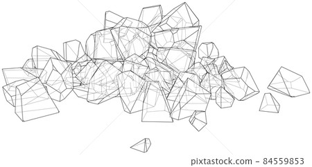 A bunch of stones. 3d illustration A bunch of stones. 3d illustration 84559853