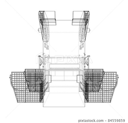 Powerful Press. 3d illustration 84559859