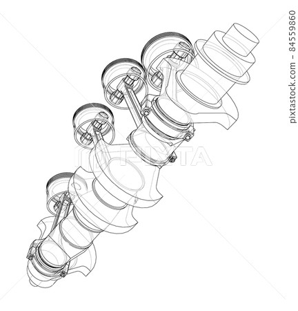 Engine crankshaft with pistons outline 84559860