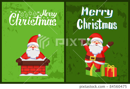 Merry Christmas, Santa Claus Look Out Chimney Pipe Merry Christmas, Santa Claus Look Out Chimney Pipe 84560475
