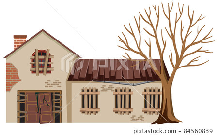 Abandoned house on white background 84560839