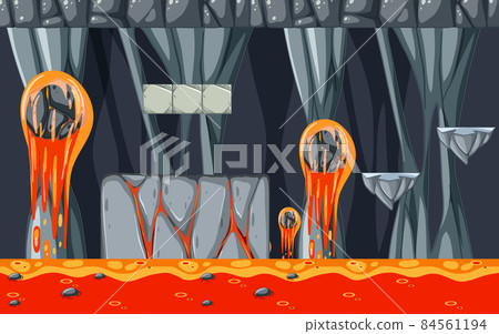 Lava Cave Platformer Game template Lava Cave Platformer Game template 84561194