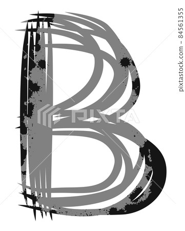 Vector brush strokes letter.Art font. 84561355