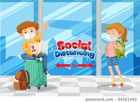 Social distance with public seating regulations in airport area Social distance with public seating regulations in airport area 84561440