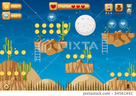Collecting Coins Platformer Game Template Collecting Coins Platformer Game Template 84561491