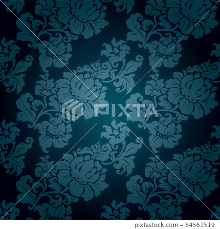 Ornamental lace blue background, flowers pattern Ornamental lace blue background, flowers pattern 84561519