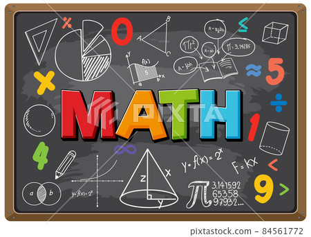 Math formula on blackboard isolated 84561772