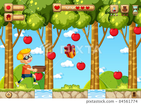 Collecting Apples Platformer Game Template Collecting Apples Platformer Game Template 84561774