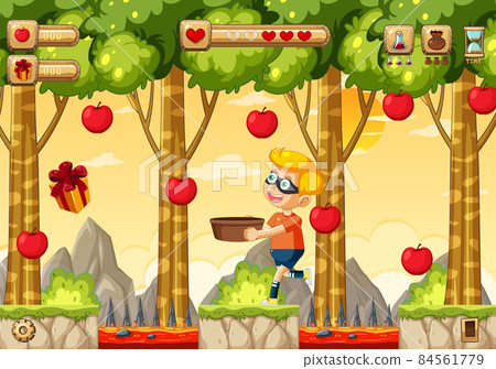 Collecting Apples Platformer Game Template Collecting Apples Platformer Game Template 84561779
