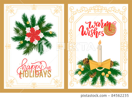 Warm Wishes and Happy Holidays Greeting Cards 84562235