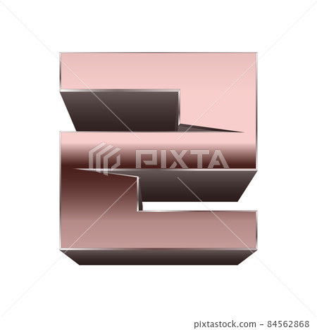 Quadratic copper font.Vector letter.  84562868