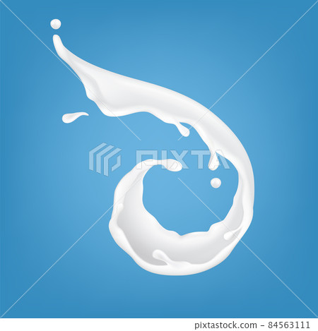 Milk Pouring Splash Spiral Natural Drink Vector Milk Pouring Splash Spiral Natural Drink Vector 84563111