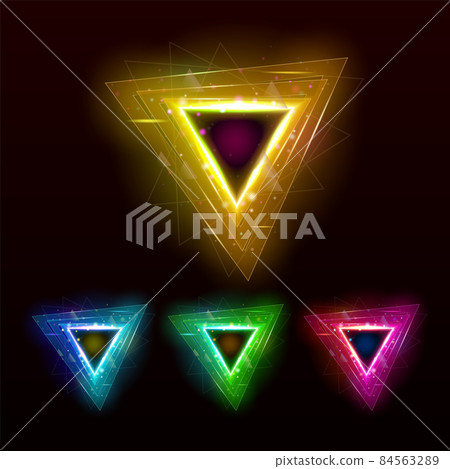 Night Club Decoration Triangle Shape Set Vector 84563289