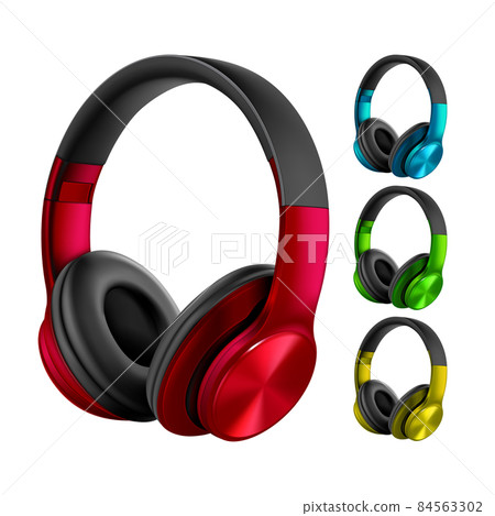 Earphones Wireless Electronic Gadget Set Vector 84563302
