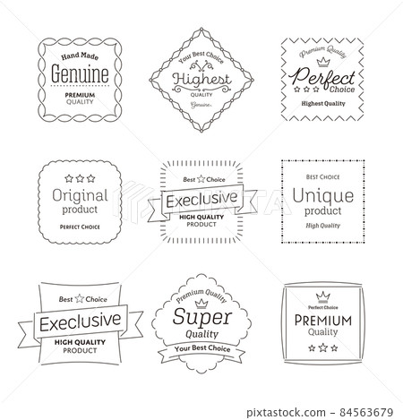 A simple monochrome label. A modern and cute badge. Great for titles and badge frames. 84563679