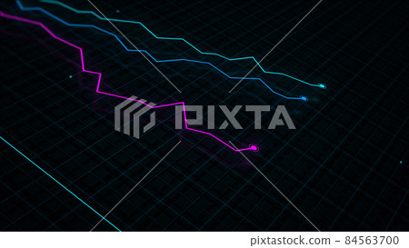 3D rendering of a line graph of a digital...-插圖素材 [84563700] - PIXTA圖庫