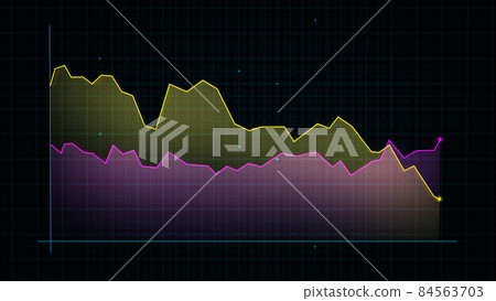 3D rendering of a line graph of a digital income chart 3D rendering of a line graph of a digital income chart 84563703