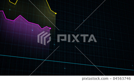 3D rendering of a line graph of a digital income chart 3D rendering of a line graph of a digital income chart 84563746