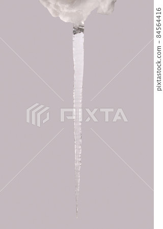 Icicle isolated on a grey (Clipping path) 84564416