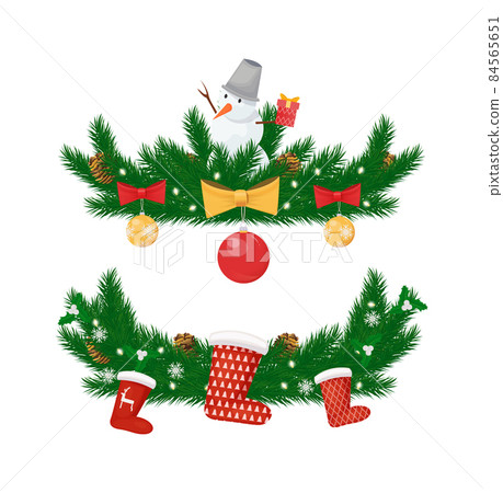 Christmas, New Year Holidays Decorations Isolated Christmas, New Year Holidays Decorations Isolated 84565651