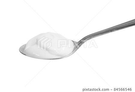 勺子上的白奶油 84566546