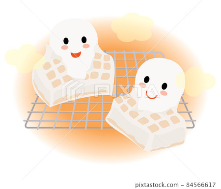 Illustration of two cute rice cakes Illustration of two cute rice cakes 84566617