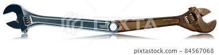 Two Adjustable Wrenches - One Rusted and the other in Stainless Steel 84567068