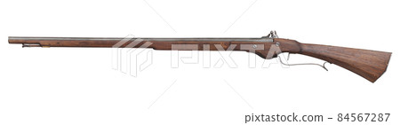 17th century ancient flintlock musket. 84567287
