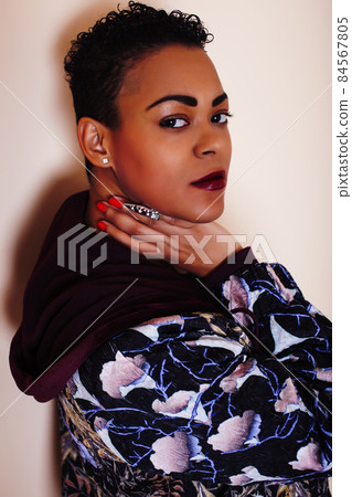 pretty stylish african american big mama woman well dressed. swag relax at home pretty stylish african american big mama woman well dressed. swag relax at home 84567805