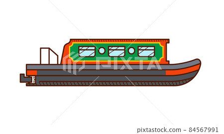 Narrow Boat icon. Narrow Boat side view Narrow Boat icon. Narrow Boat side view 84567991