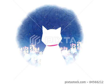 Cat staring at the city at night Cat staring at the city at night 84568212