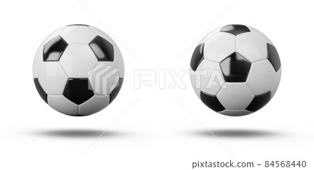 3D rendering Set of Soccer Balls on white background 3D rendering Set of Soccer Balls on white background 84568440