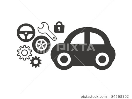 Image of car life Car maintenance black and white 84568502