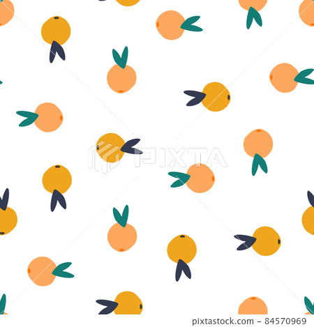 Geometric cute citrus fruit seamless pattern isolated. Fruits endless wallpaper. 84570969