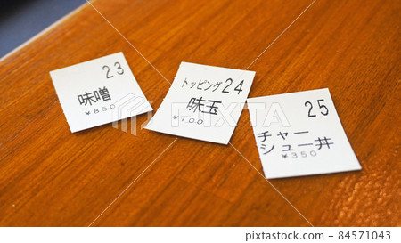 在自動售票機購買的餐券 84571043