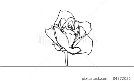 rose flower. Continuous one line drawing of rose flower minimalist design minimalism concept 84572025
