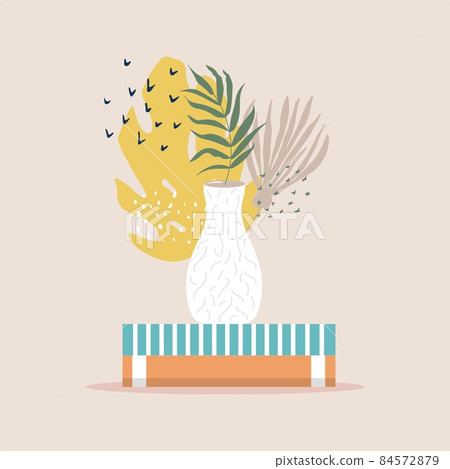 Collage of floral and abstract shape, sticker, design element, plant, leaves, hand drawn in trendy doodle style. Vector illustrations for paper, cover, fabric, interior decor elements are isolated Collage of floral and abstract shape, sticker, design element, plant, leaves, hand drawn in trendy doodle style. Vector illustrations for paper, cover, fabric, interior decor elements are isolated 84572879