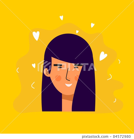 Aasian women avatar characters with lovely expression. Cheerful, happy people flat vector illustration. female portrait. Adorable girl trendy icon Aasian women avatar characters with lovely expression. Cheerful, happy people flat vector illustration. female portrait. Adorable girl trendy icon 84572980