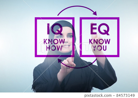 EQ and IQ skill concepts with businesswoman 84573149