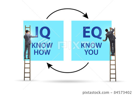 EQ and IQ skill concepts with businessman EQ and IQ skill concepts with businessman 84573402