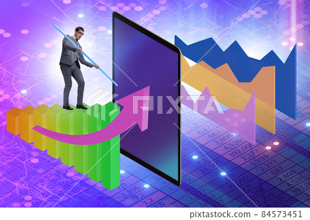 Visualisation concept with charts and businessman Visualisation concept with charts and businessman 84573451