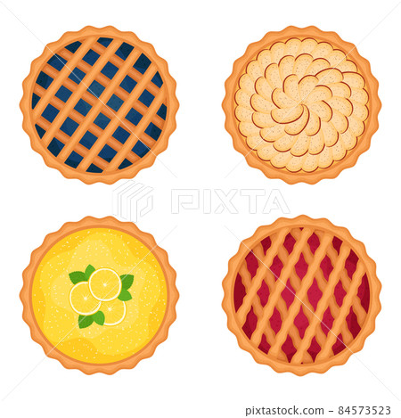 Set of sweet pies, vector illustration 84573523