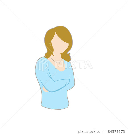 一個女人雙臂交叉的剪影插圖 一個女人雙臂交叉的剪影插圖 84573673