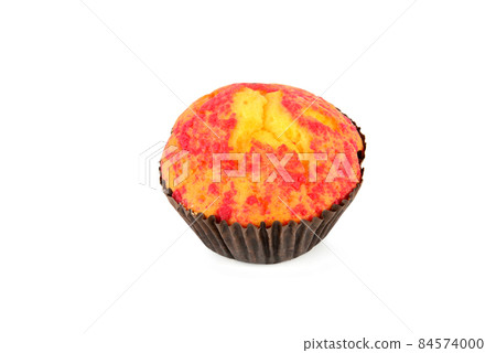 Muffin with fruit filling isolated on a white. Muffin with fruit filling isolated on a white. 84574000