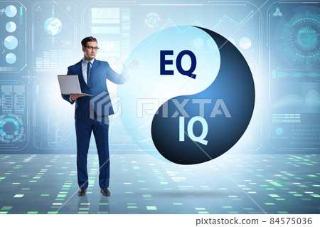 EQ and IQ skill concepts with businessman EQ and IQ skill concepts with businessman 84575036
